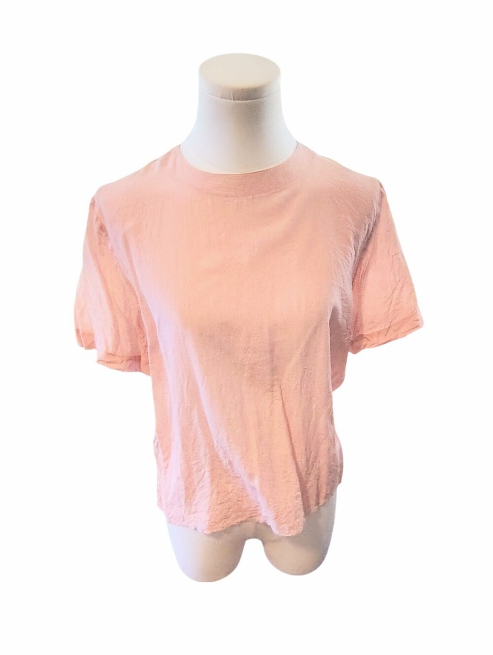 Vintage Anna and Frank 90s 100% Silk Pale Pink Lightweight Blouse Size Small